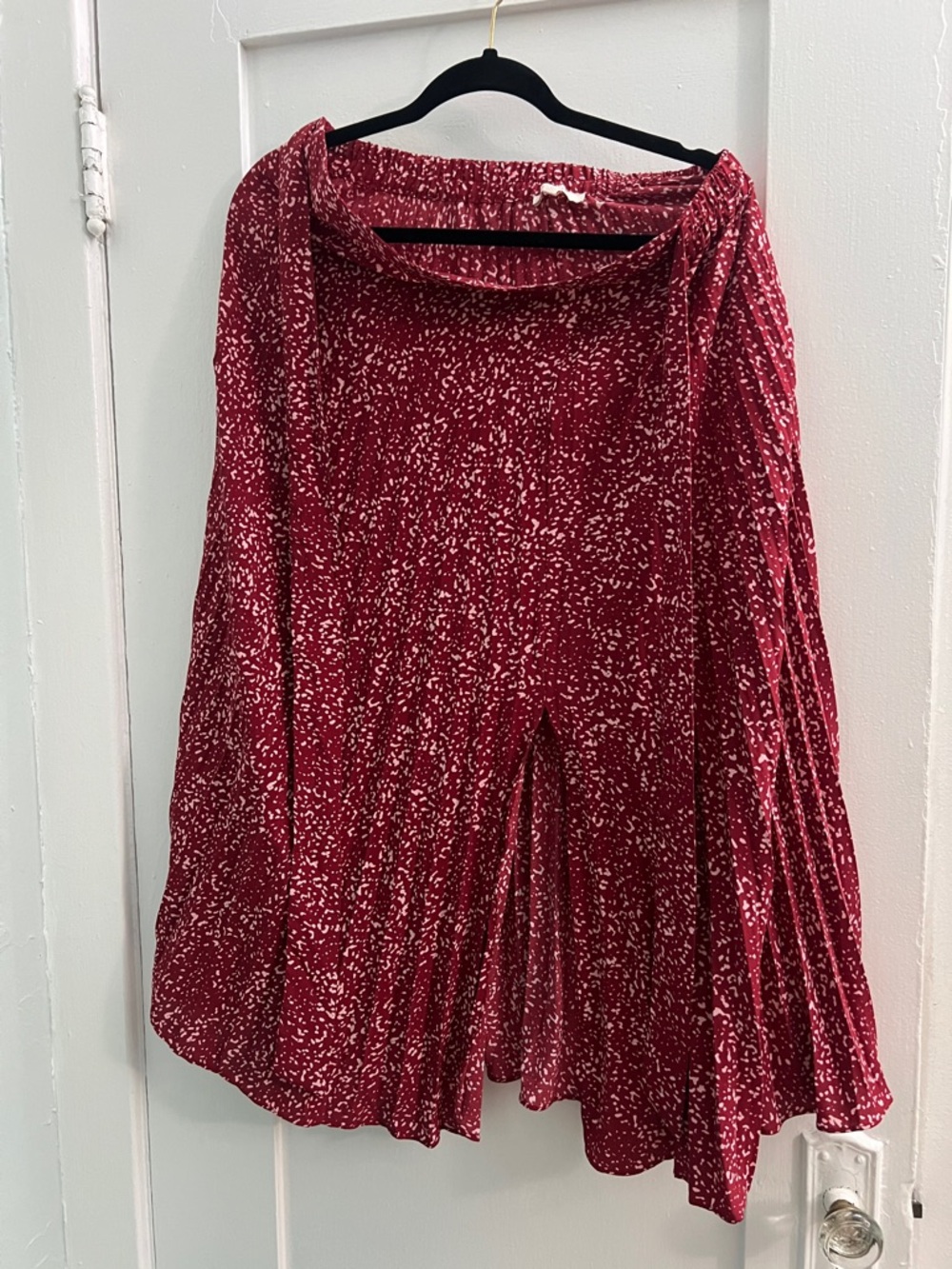 Skies Are Blue Burgundy Speckled Circle Skirt
